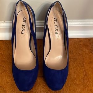 5” Guess blue suede heels